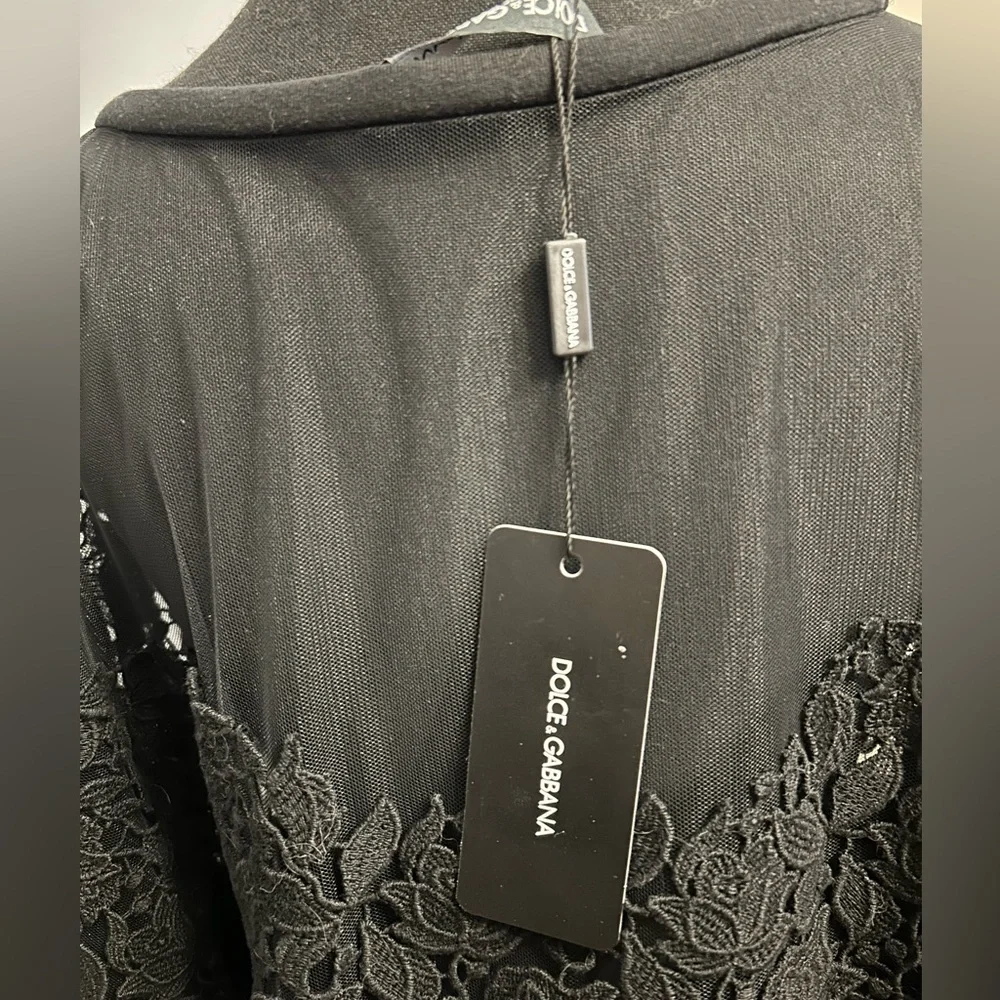 DOLCE & GABBANA Lace And Mesh Sweatshirt, size IT44 (US8/10) - Picture 9 of 13